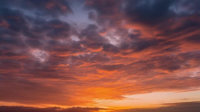A panoramic triptych of a dramatic sunset sky filled with vibrant orange, red, and pink clouds.