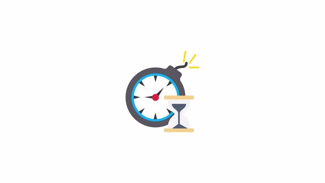 Round clock bomb fuse icon ideal for safety and timerelated designs, including infographic elements, logo concepts, and educational materials.