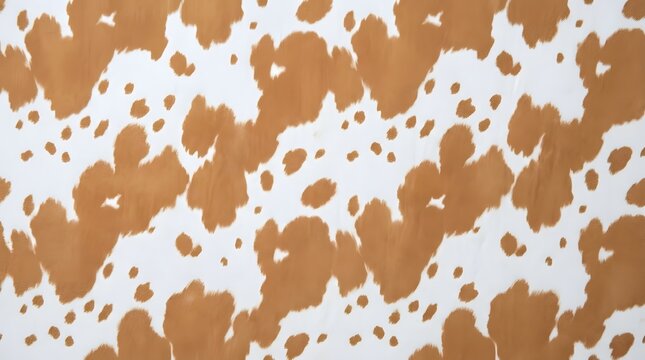 brown and white cowhide pattern background design for textile print and fashion fabric with animal fur texture and organic spots