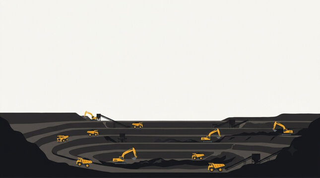 Coal mining batu bara vector template backgtound the military ship