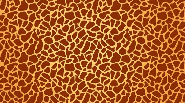seamless giraffe skin pattern with brown and orange spots and irregular shapes for animal print background vector illustration