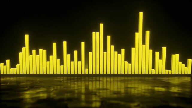 Three rows of yellow bar graphs against a dark background.