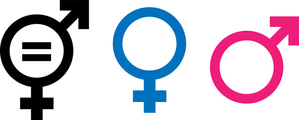 Gender equality Icon, Gender equal sing symbol isolated on transparent background © AlhamdulillahArt