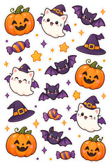 Fototapeta premium halloween pumpkin set