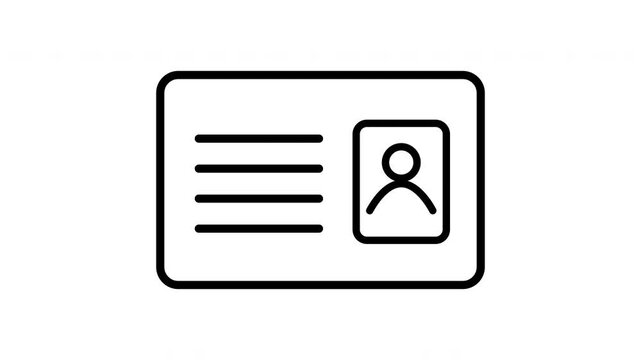 Professional Personal Identification Card Identity Profile Vector Icon Animation on white