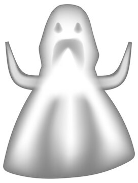 Evil spirit in transparent white shadow effect style