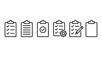 Clipboard workflow icons with checklist gear pencil document vector illustration design.