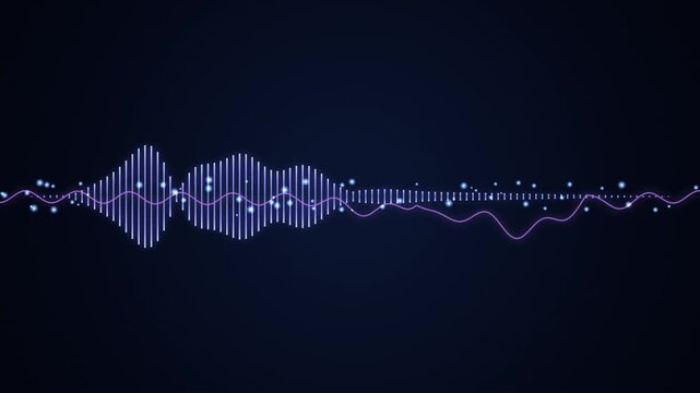 Neon Holographic Audio Waveform Equalizer Animation