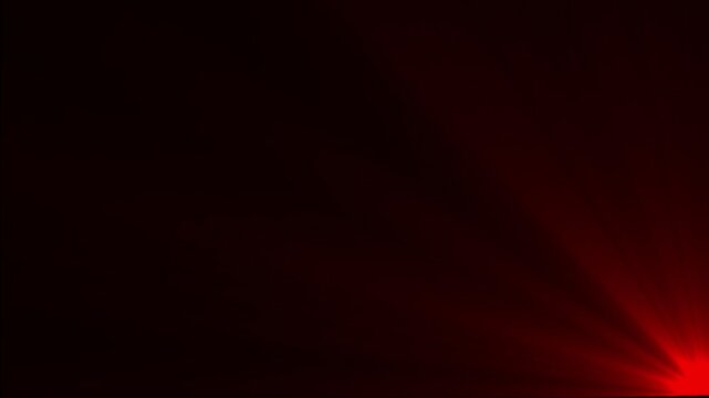 Dark red light rays emanating from corner abstract background motion graphic dark background