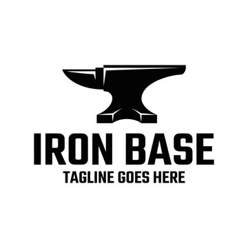 Heavy industrial blacksmith anvil logo icon.