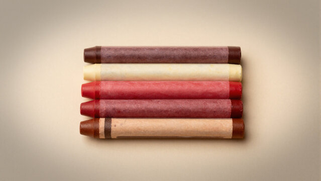 scene of layered wax crayons