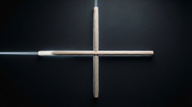 Minimalist pale wood dowel intersection