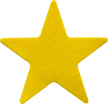 Yellow Star Sticker Isolated on White Background