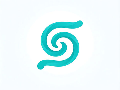 Abstract Teal Gradient Spiral S Shape Logo Design for Modern Corporate Branding and Tech Creative Identity Solutions