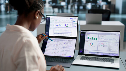 Business Analyst Reviews Data Dashboards