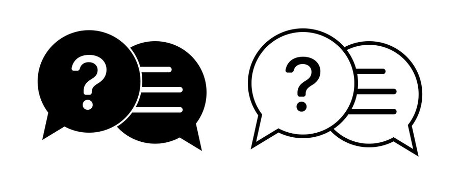 Comment question line icon set. faq line icon. question and answer pictogram. inquire bubble. ask or request sign. frequently asked questions icon for Ui designs.