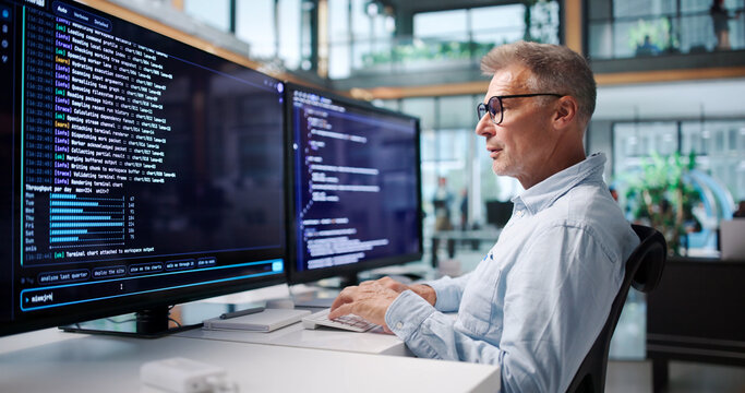 Experienced Software Developer Coding Remotely