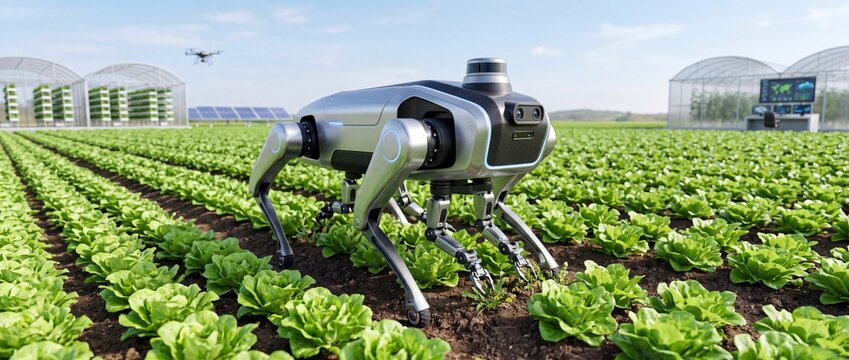 Autonomous quadruped robot performs precision weeding in sustainable vegetable farm greenhouse to improve agricultural crop management