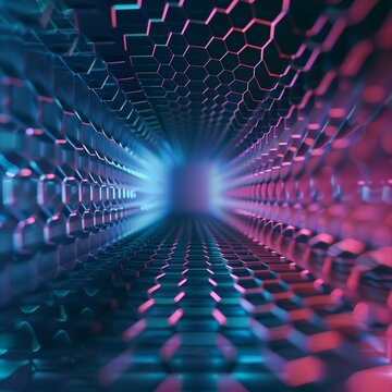Minimal digital interface with hex grid and large empty space.