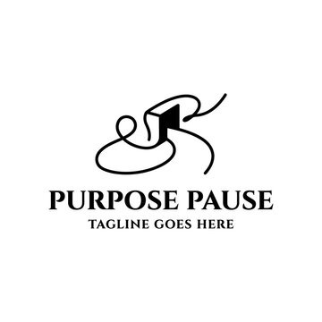 Minimalist line art logo of a silhouette kneeling by an open door.