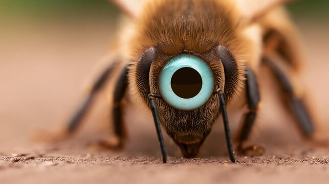 Close-up of a bee showcasing intricate details and vibrant colors.