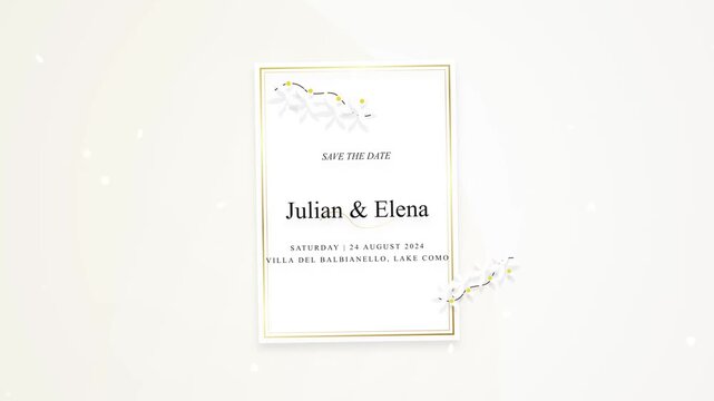 Save the Date Wedding Invitation for Julian and Elena