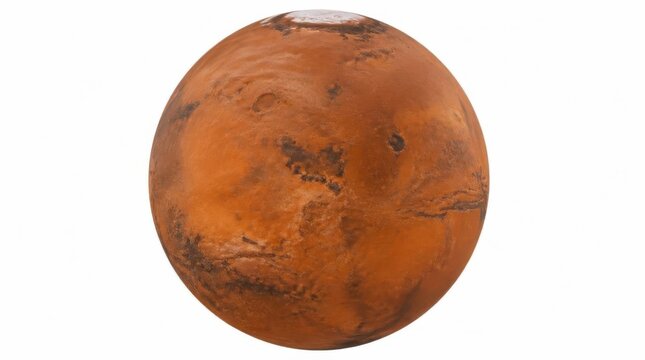 Realistic rendering of the iconic red planet Mars showcases its arid surface textures and vast atmospheric layers, presenting a captivating celestial body within the cosmic expanse