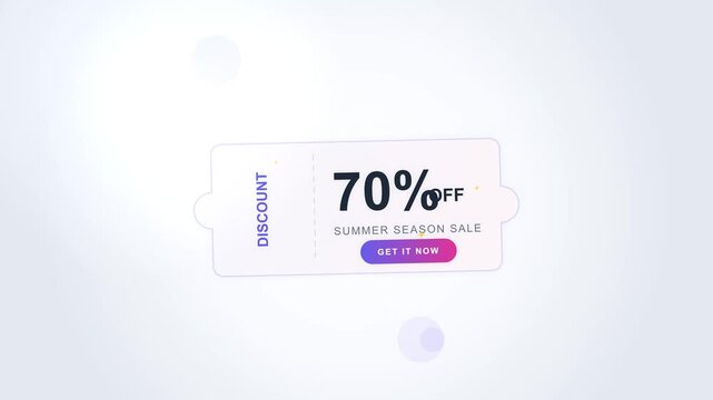 70 Percent Off Summer Sale Discount Coupon Graphic