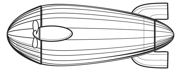 Vintage zeppelin engraving. Retro hand drawn aircraft © vectortatu