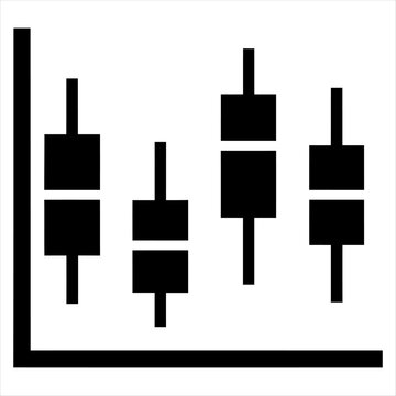 A minimalist black and white box plot chart icon representing statistical data distribution and variance analysis