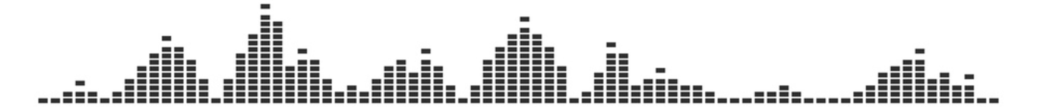 Acoustic chart. Sound wave icon. Black signal