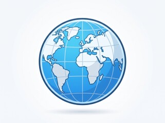 Fototapeta premium blue globe earth map vector illustration isolated on white background