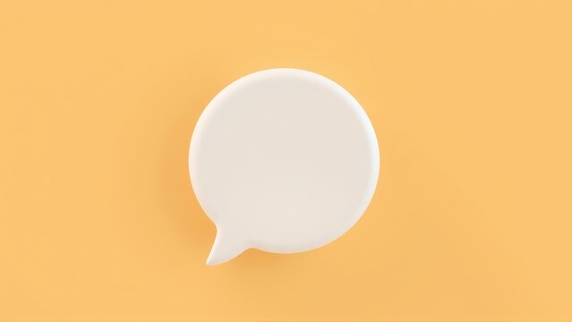 Minimalist speech bubble. Soft colors, simple design. Clean presentation, communication concept. Focus on message, dialogue element.