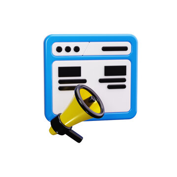 digital marketing 3d render icons