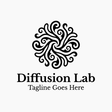 Spiraling abstract floral logo for labs.