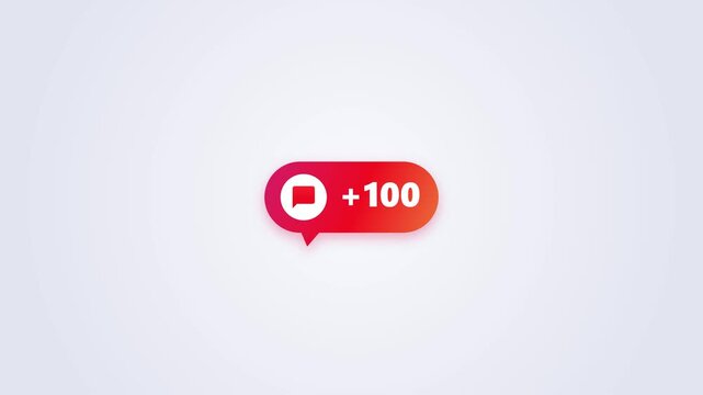 Social media notification pop up. Social media notification bubble with comment count