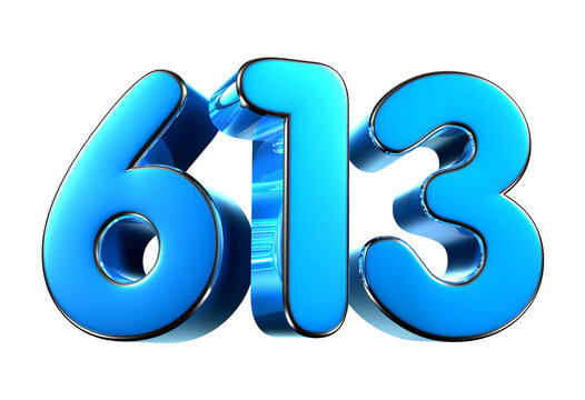 Blue number 613 3d illustration. Advertising signs. Product design. Product sales