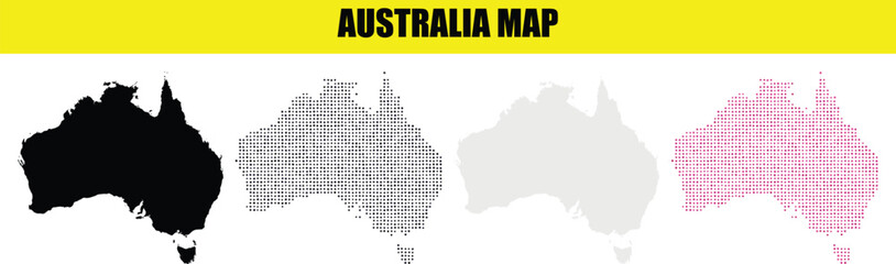 Set of four different australia map designs © ROSE@ROSEA