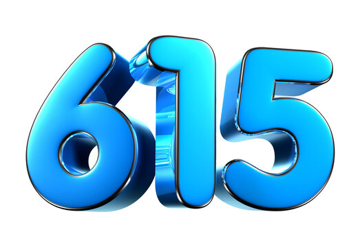 Blue number 615 3d illustration. Advertising signs. Product design. Product sales