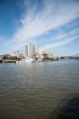 Obraz premium Dandong Riverfront Cityscape, Liaoning Province, China