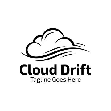 Stylized cloud with motion wind lines.
