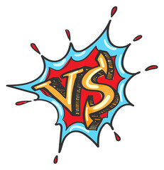 Vs splash logo. Versus fight emblem. Challenge symbol © vectortatu