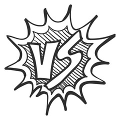 Super fight versus. Power game match sketch © vectortatu