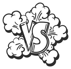 Sport match logo in comic superhero versus style © vectortatu