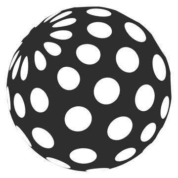 3d sphere with white spot pattern. Abstract logo