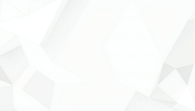 Abstract white geometric background with soft light triangles and polygon shapes