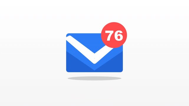 Blue mail envelope icon with unread notification badges