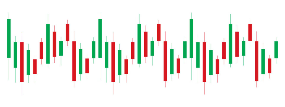 Trading candle stick pattern chart design icon. Crypto candles sign, stock and forex business investment trading analysis. Green and Red Candlestick Chart Showing Stock Market Price Movement. Vector i