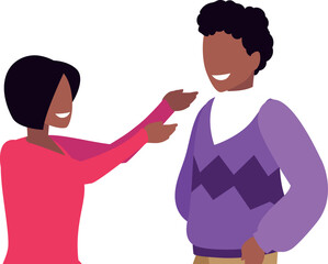 Fototapeta premium Two african american people giving a high five in a flat vector illustration