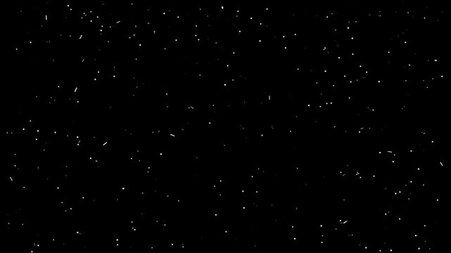 Organic Dust Particles. Floating white dust particles isolated on black background
